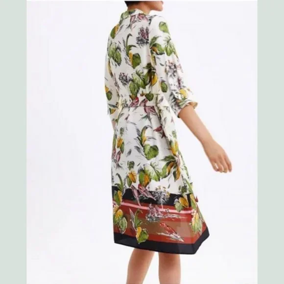 ZARA Tropical Print Duster Shirt Dress Size S - Picture 2 of 15